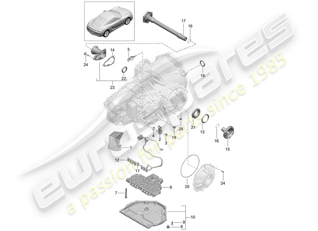 porsche cayman 981 (2014) - pdk - parts diagram