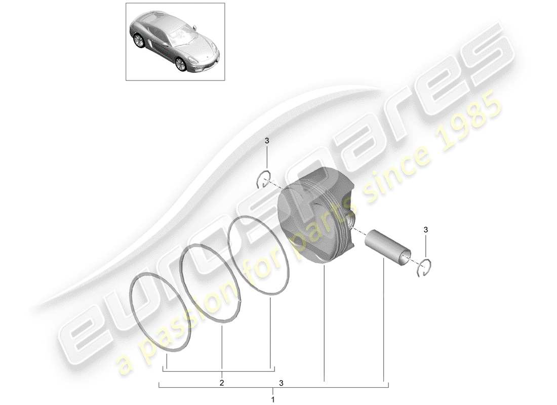 porsche cayman 981 (2016) piston part diagram