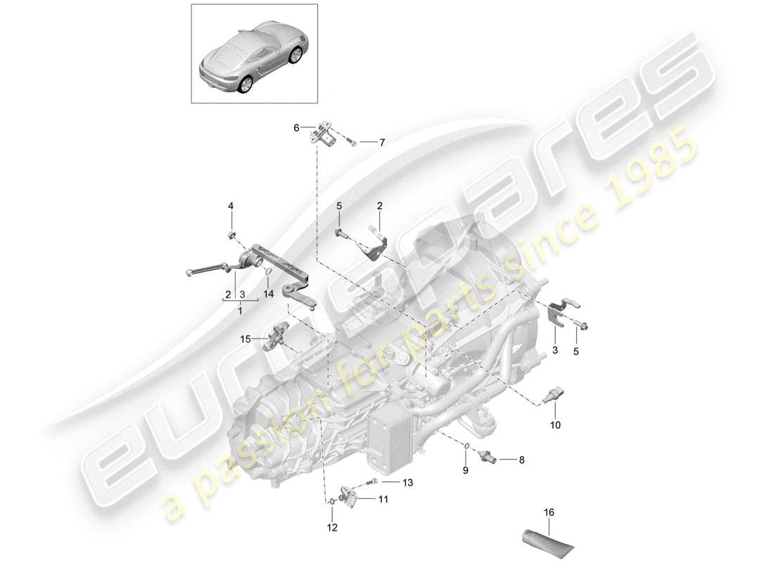 porsche 718 cayman (2020) manual gearbox part diagram