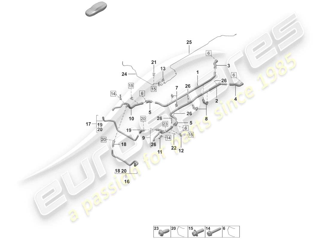 porsche 2020 water cooling parts diagram