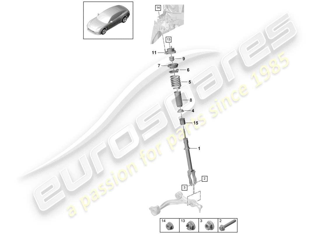 porsche panamera 971 (2020) suspension parts diagram