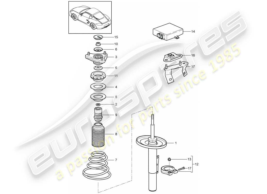 porsche cayman 987 (2012) suspension part diagram