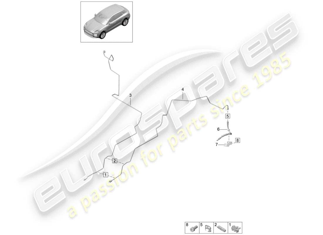 porsche macan (2020) brake line part diagram