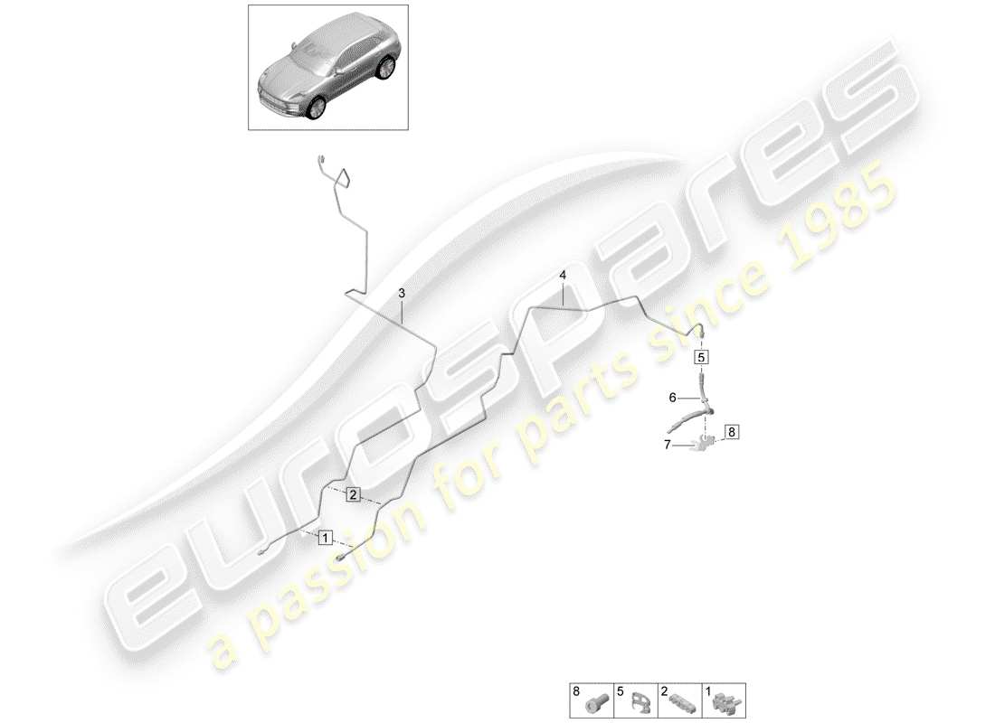 porsche macan (2019) brake line parts diagram