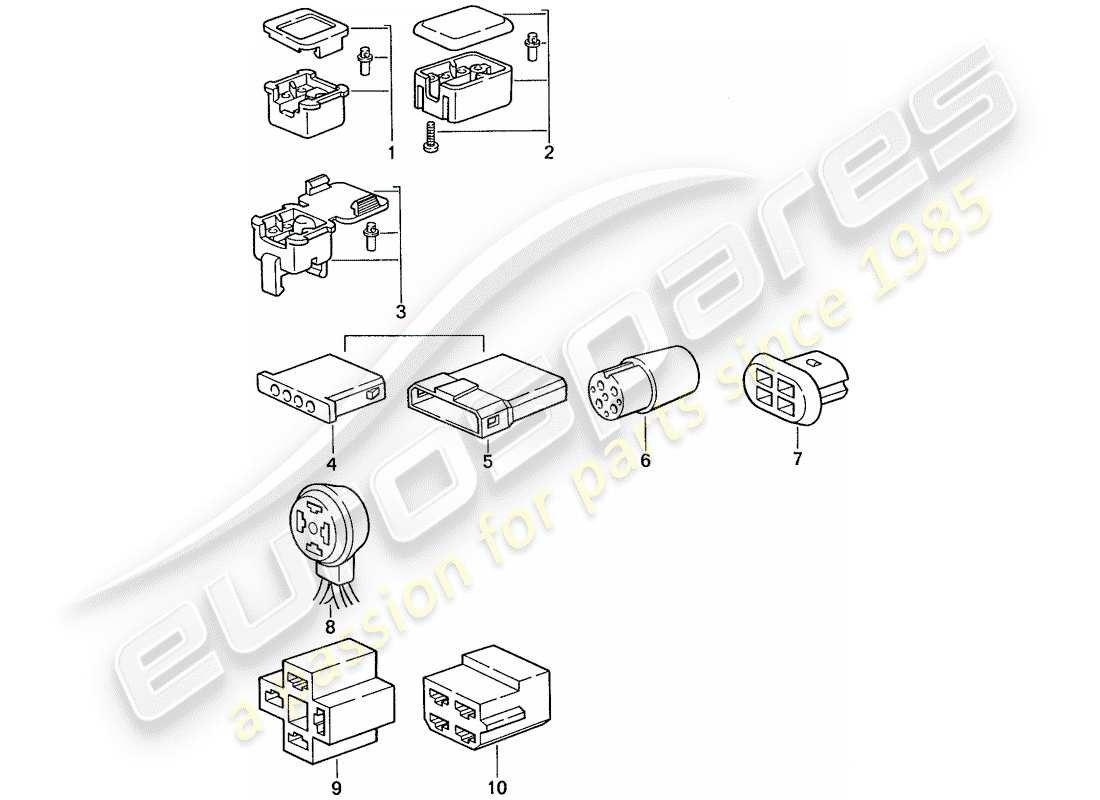 porsche 944 (1989) connector housing - 4-pole part diagram