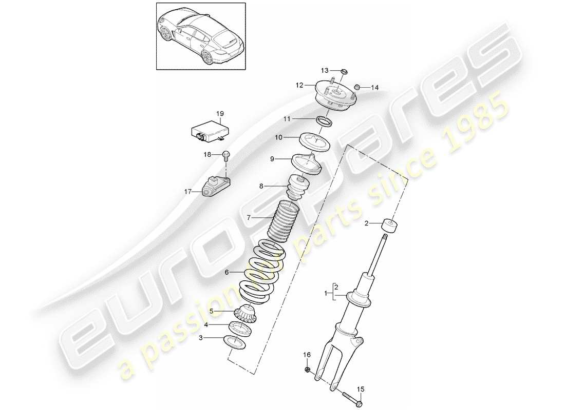 porsche panamera 970 (2016) suspension part diagram