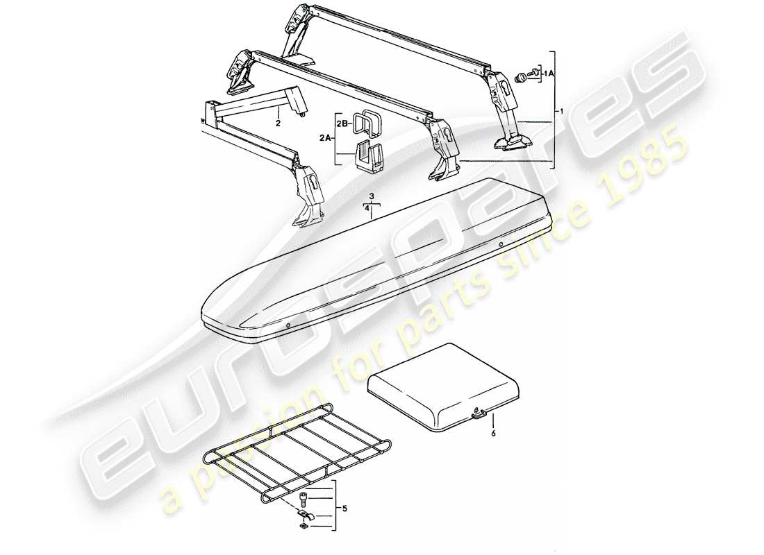 porsche 1985 (911) roof transport system parts diagram