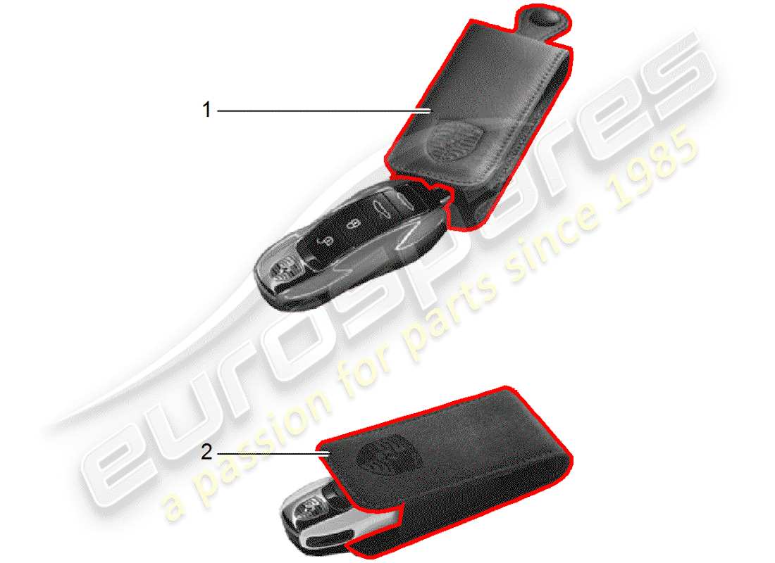 porsche tequipment 98x/99x (2016) schluessel-etui part diagram