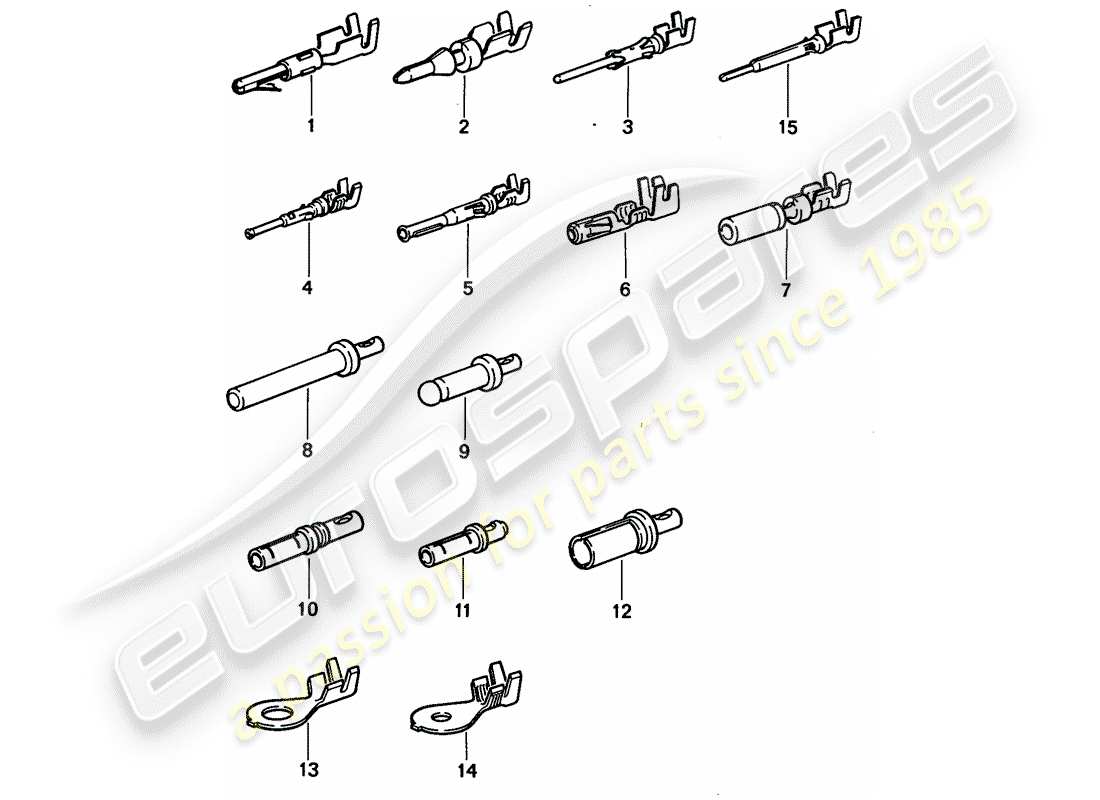 porsche 968 (1994) pin (male) terminal - contact pin - cable shoe part diagram