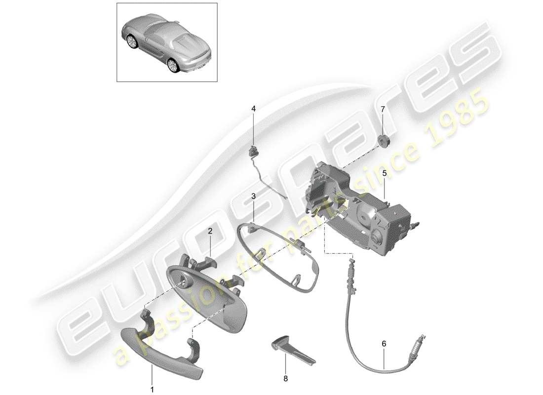 porsche 2016 door handle parts diagram