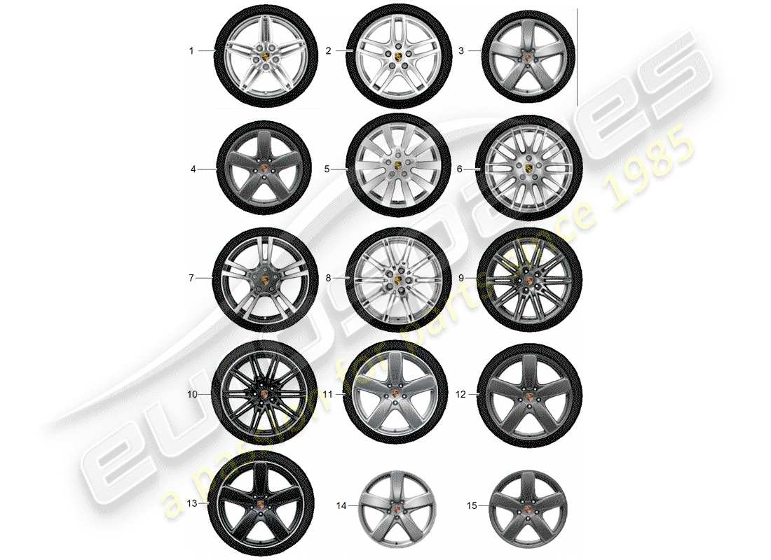 porsche tequipment cayenne (2010) gear set part diagram