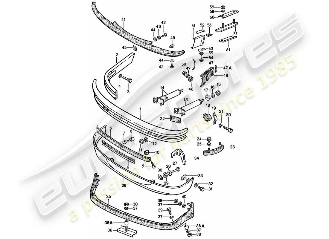 porsche 911 (1983) bumper parts diagram