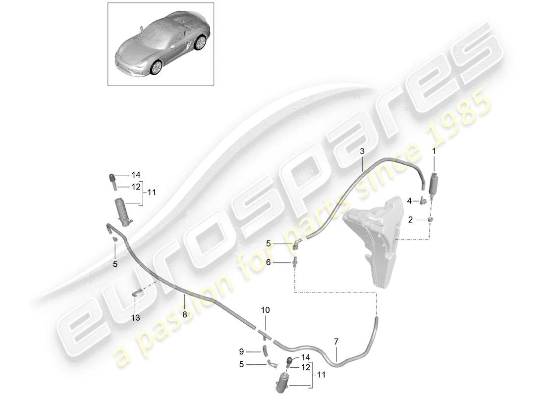 porsche 2016 headlight washer system part diagram