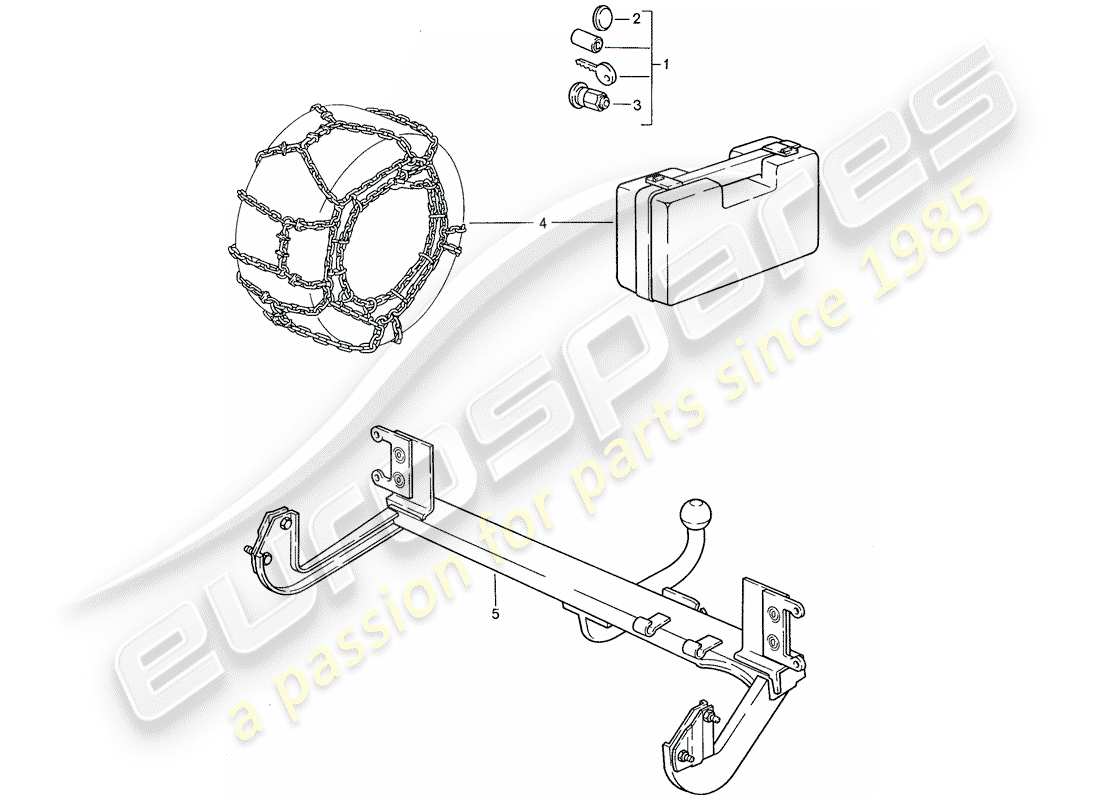 porsche 944 (1990) accessories parts diagram