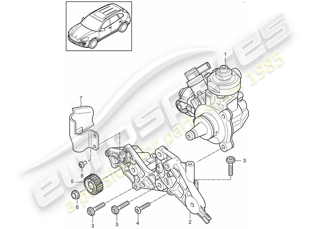 porsche cayenne e2 (2018) high pressure pump part diagram