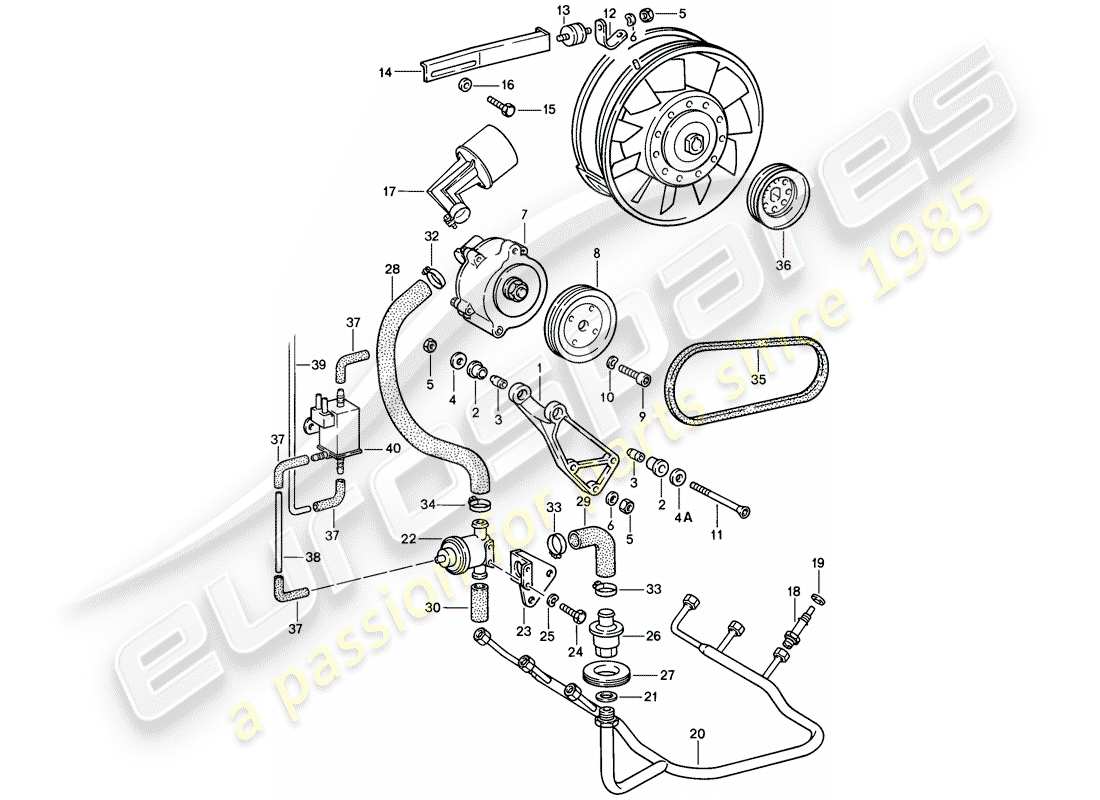 porsche 911 (1987) air injection part diagram