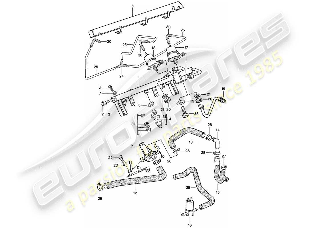 porsche 944 (1982) l-jetronic - 2 parts diagram