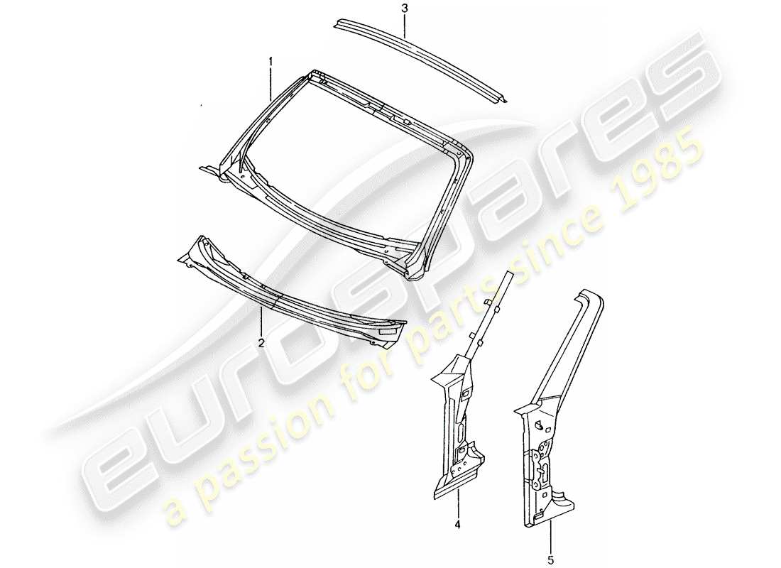 porsche boxster 986 (1998) cowl part diagram