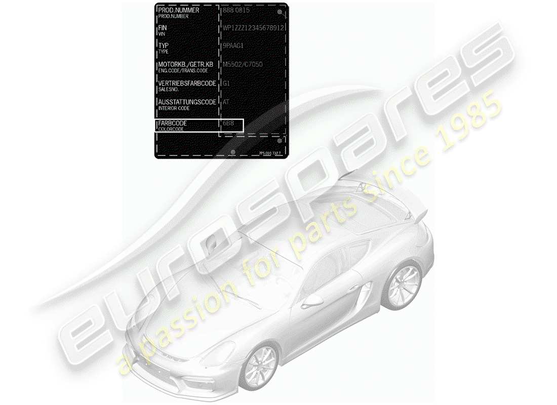 porsche 2016 paint touch-up stick part diagram