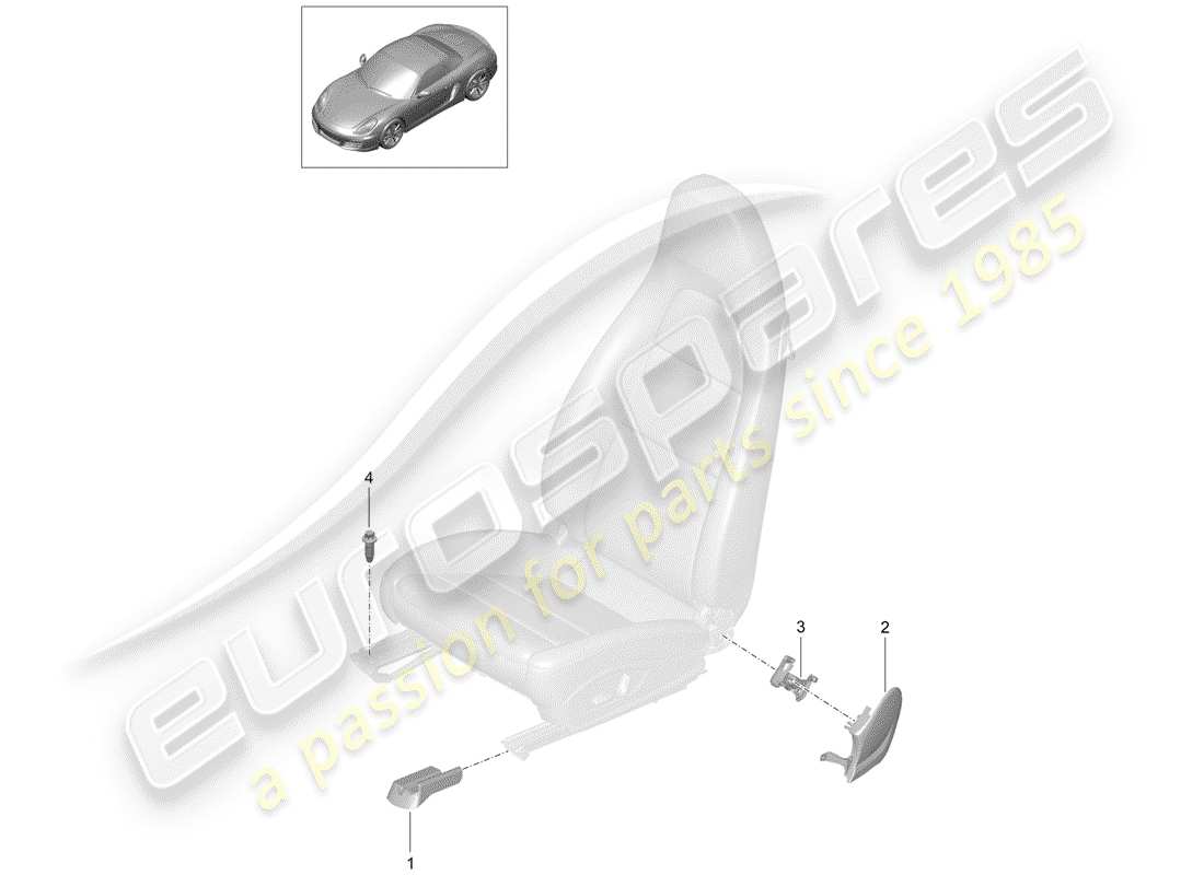 porsche boxster 981 (2012) seat parts diagram