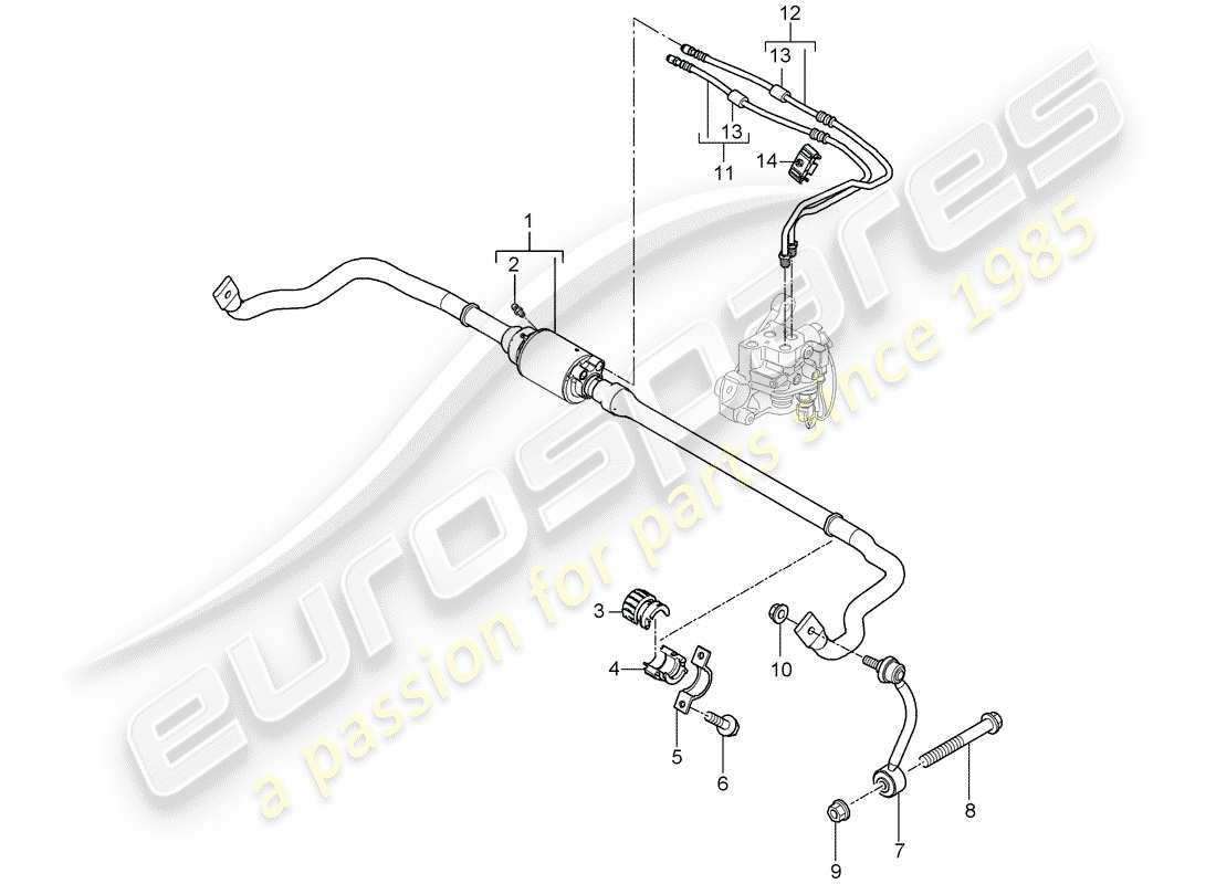 porsche cayenne (2009) stabilizer parts diagram