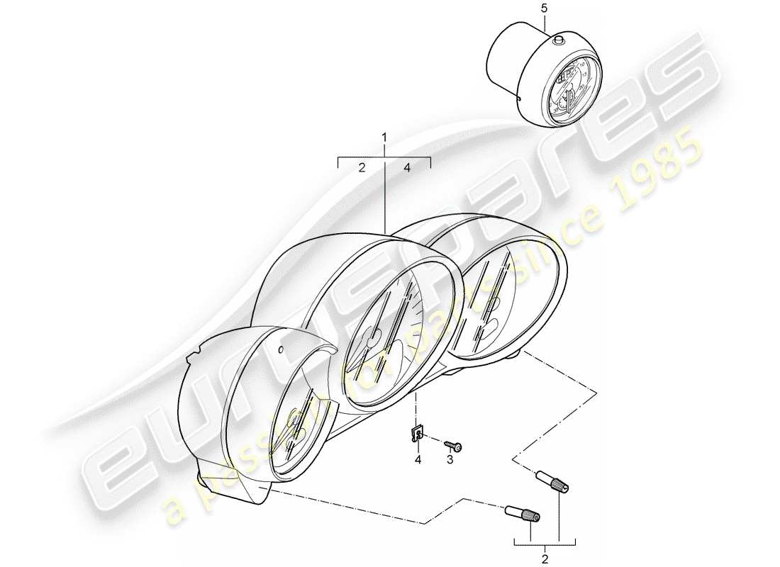 porsche cayman 987 (2006) instruments part diagram