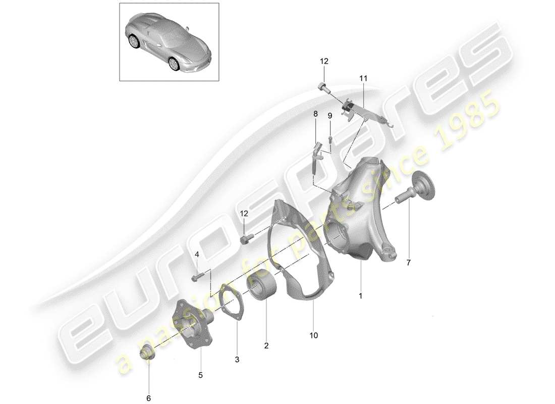 porsche 2016 wheel carrier part diagram