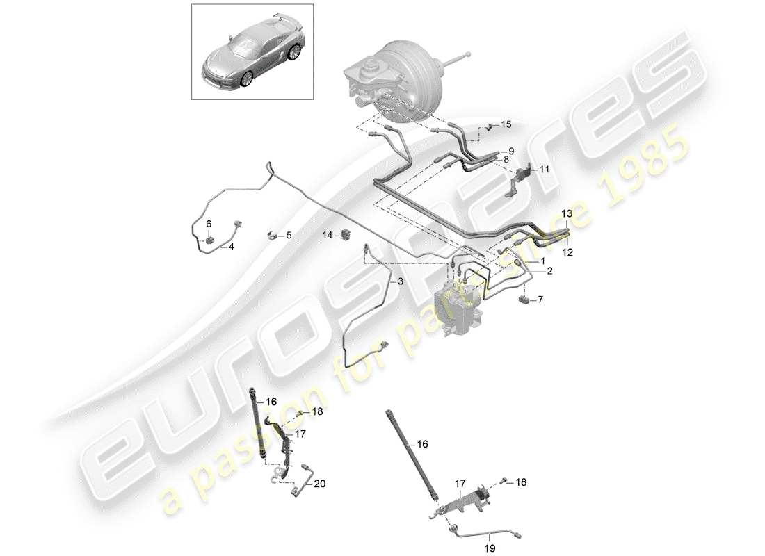 porsche 2016 brake lines part diagram