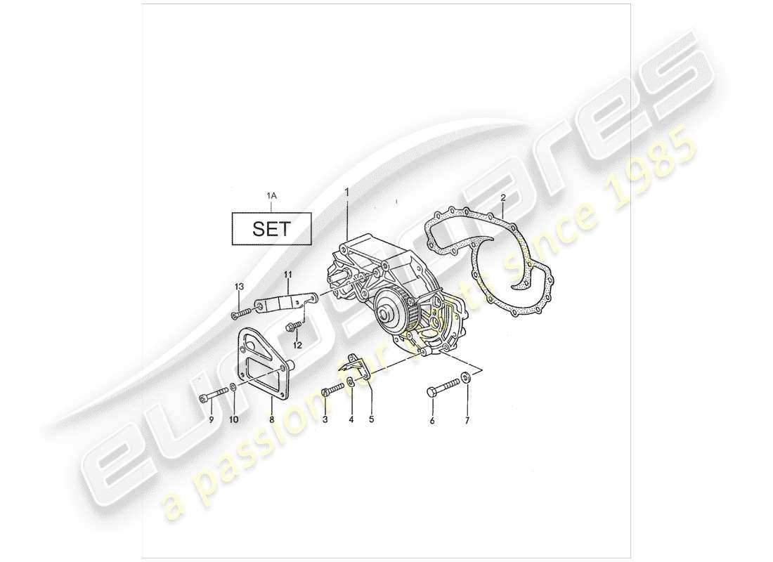 porsche 928 (1988) water pump parts diagram