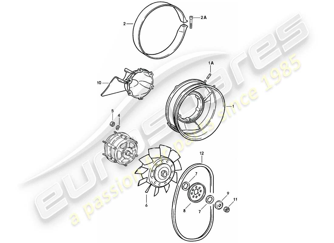 porsche 911 (1983) air cooling parts diagram