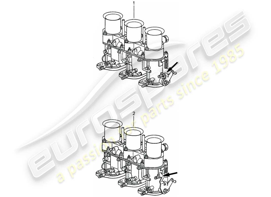 porsche replacement catalogue (1993) carburetor part diagram