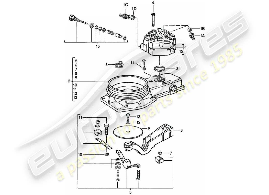 porsche 911 (1983) mixture control unit parts diagram