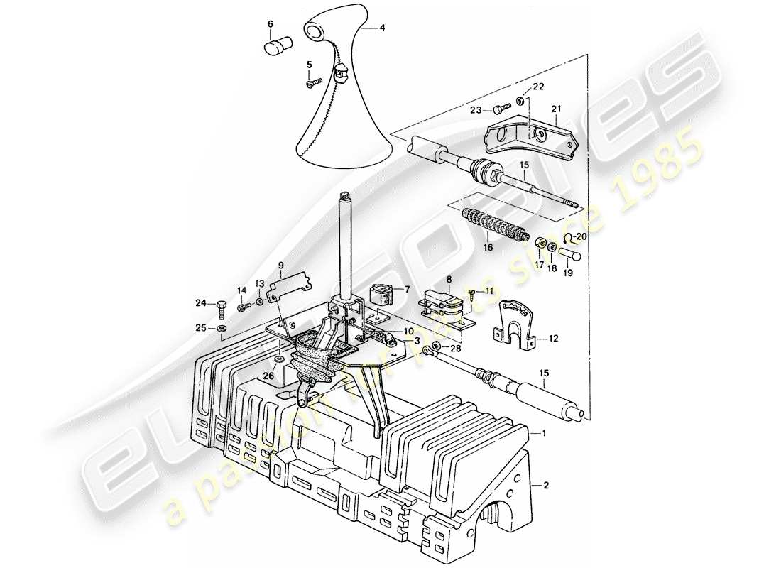 porsche 944 (1989) actuator - for - automatic transmission parts diagram