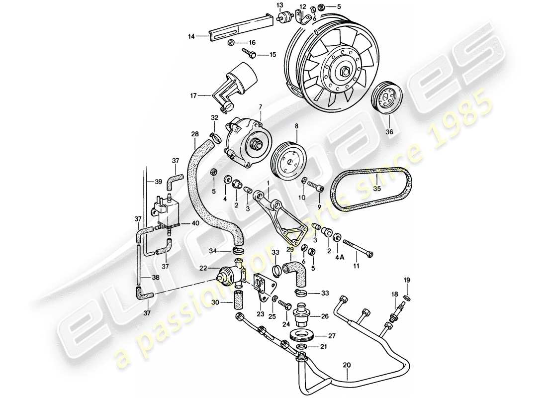 porsche 911 (1986) air injection parts diagram