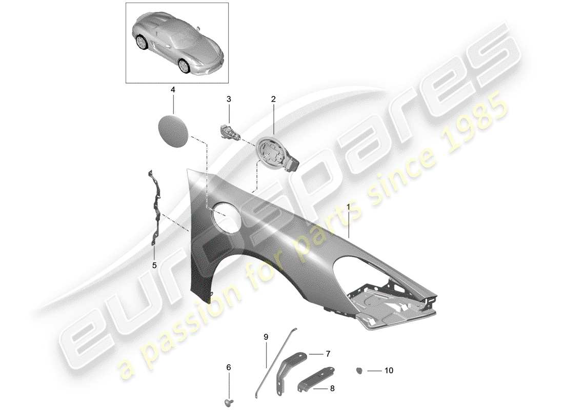 porsche 2016 fender parts diagram