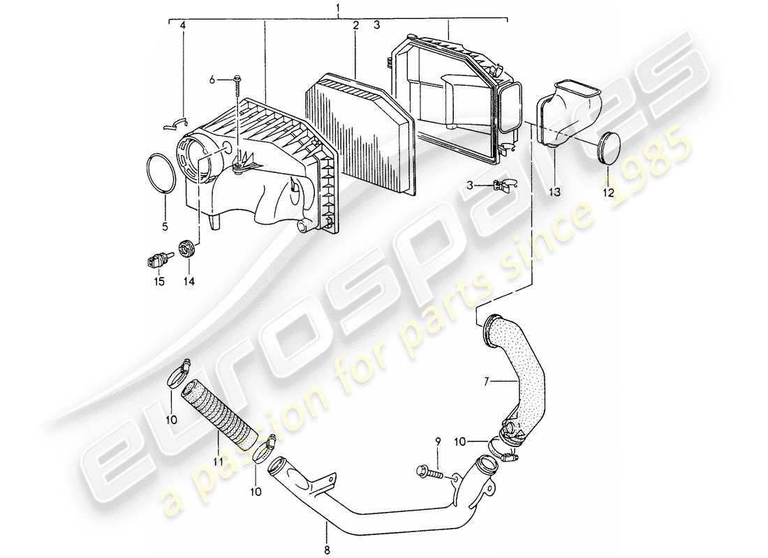 porsche 993 (1994) air cleaner part diagram