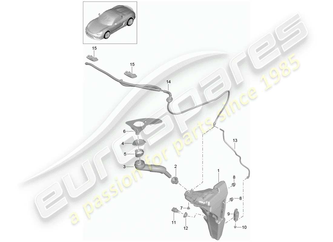 porsche 2016 windshield washer unit parts diagram