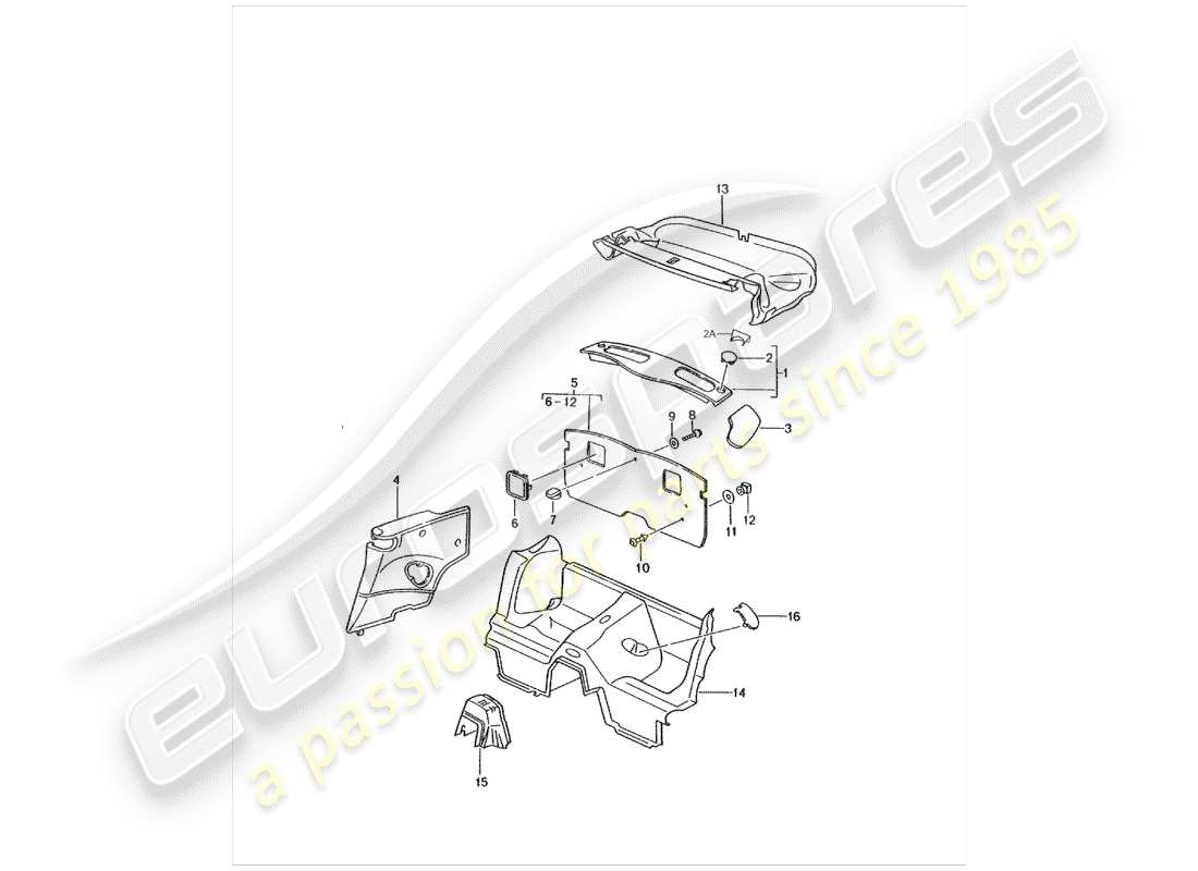 porsche 996 (2004) trims parts diagram