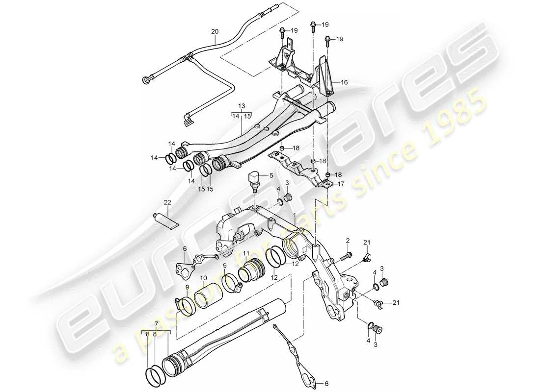 porsche cayenne (2005) water cooling part diagram