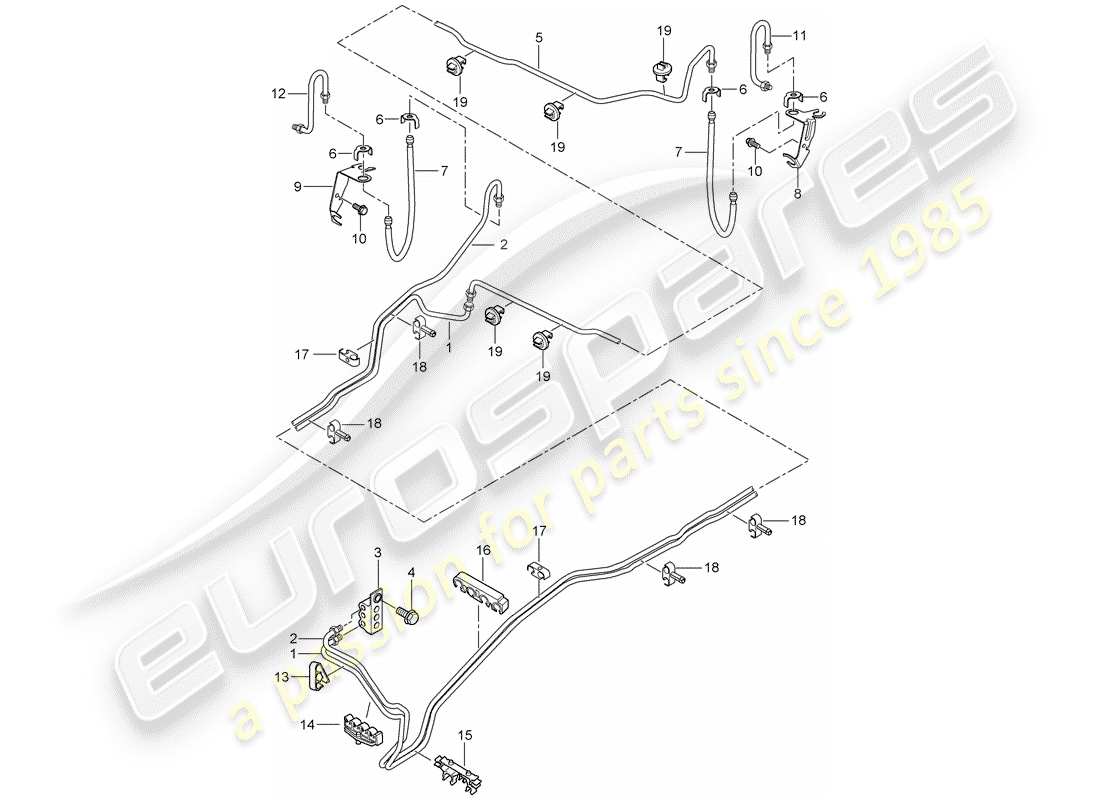 porsche cayenne (2009) brake line part diagram