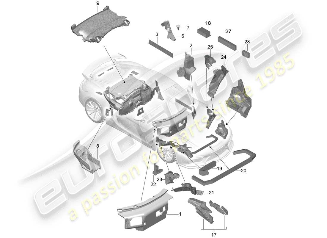 porsche 2016 body shell parts diagram