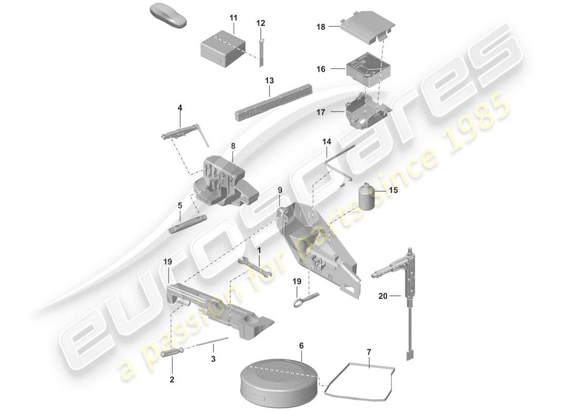 porsche 992 (2020) tool part diagram