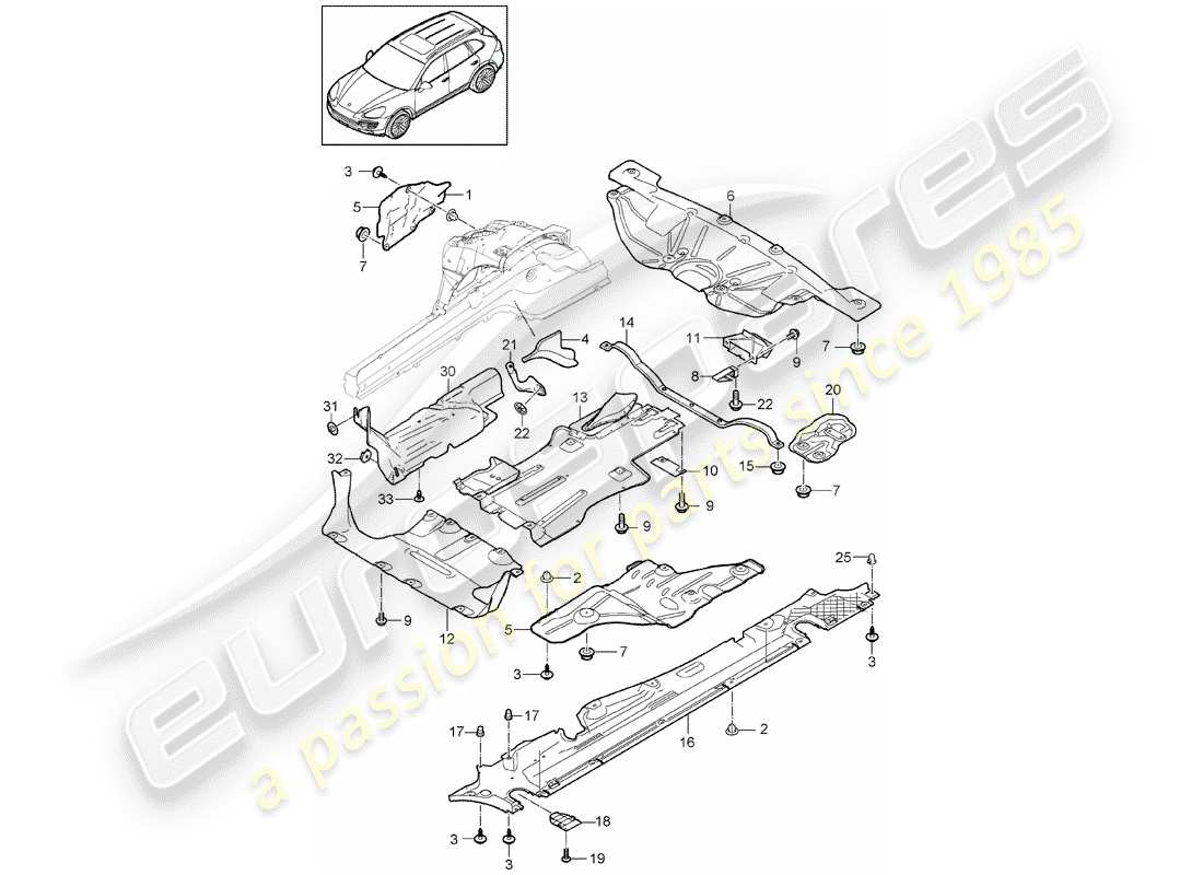 porsche cayenne e2 (2013) lining part diagram