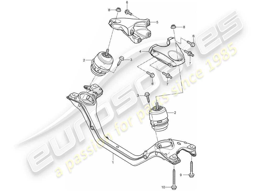 porsche cayenne (2009) engine lifting tackle part diagram