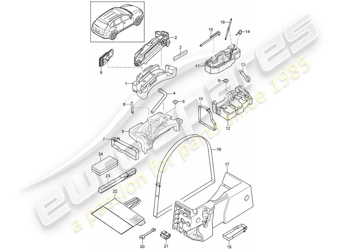 porsche cayenne e2 (2013) tool part diagram