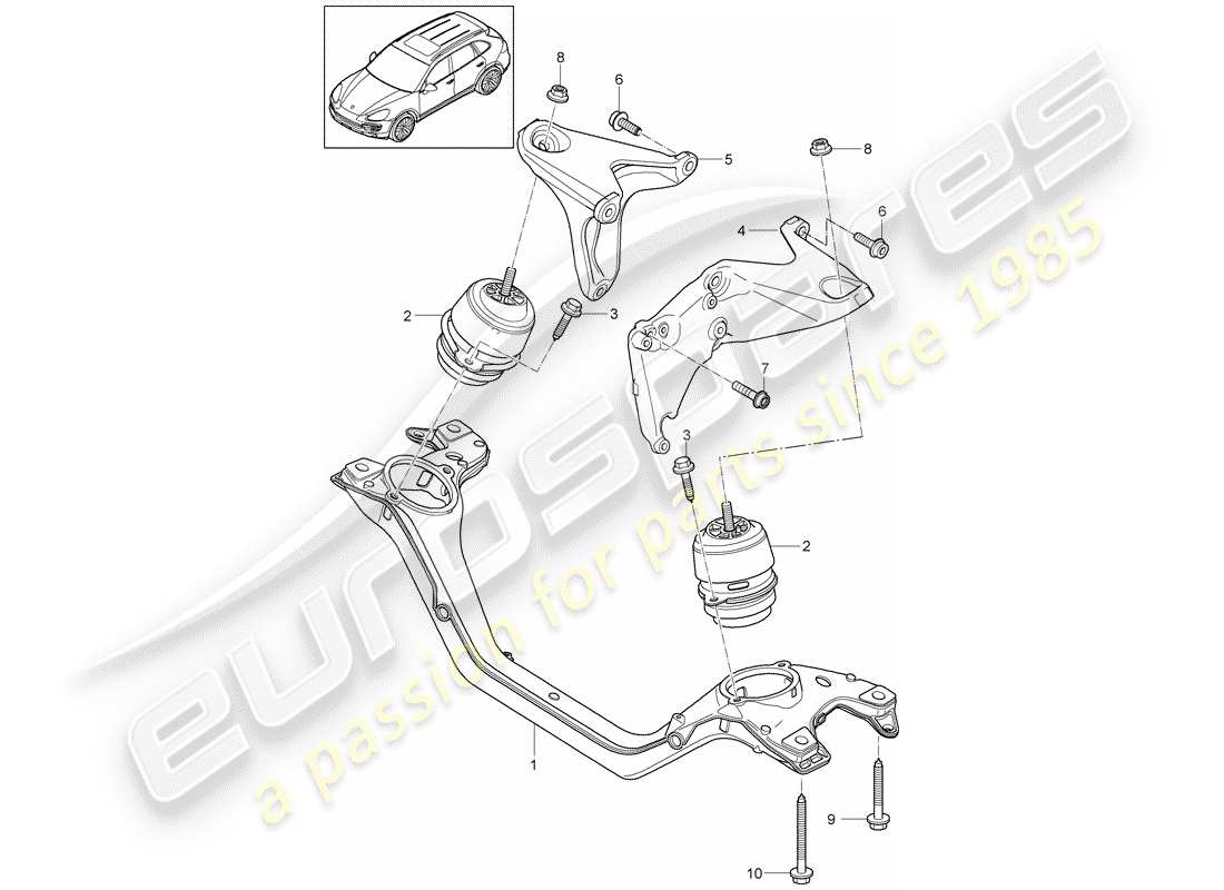 porsche cayenne e2 (2013) engine lifting tackle part diagram