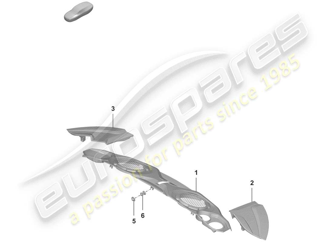 porsche 992 (2020) engine cover parts diagram