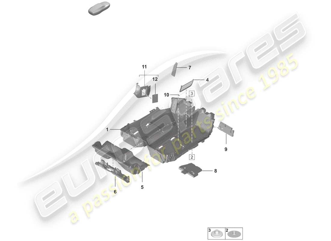 porsche 2019 flooring (carpet) part diagram