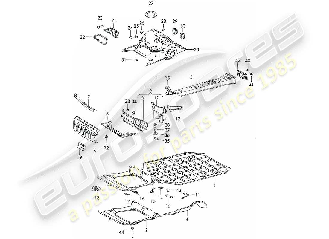 porsche 911 (1970) frame part diagram