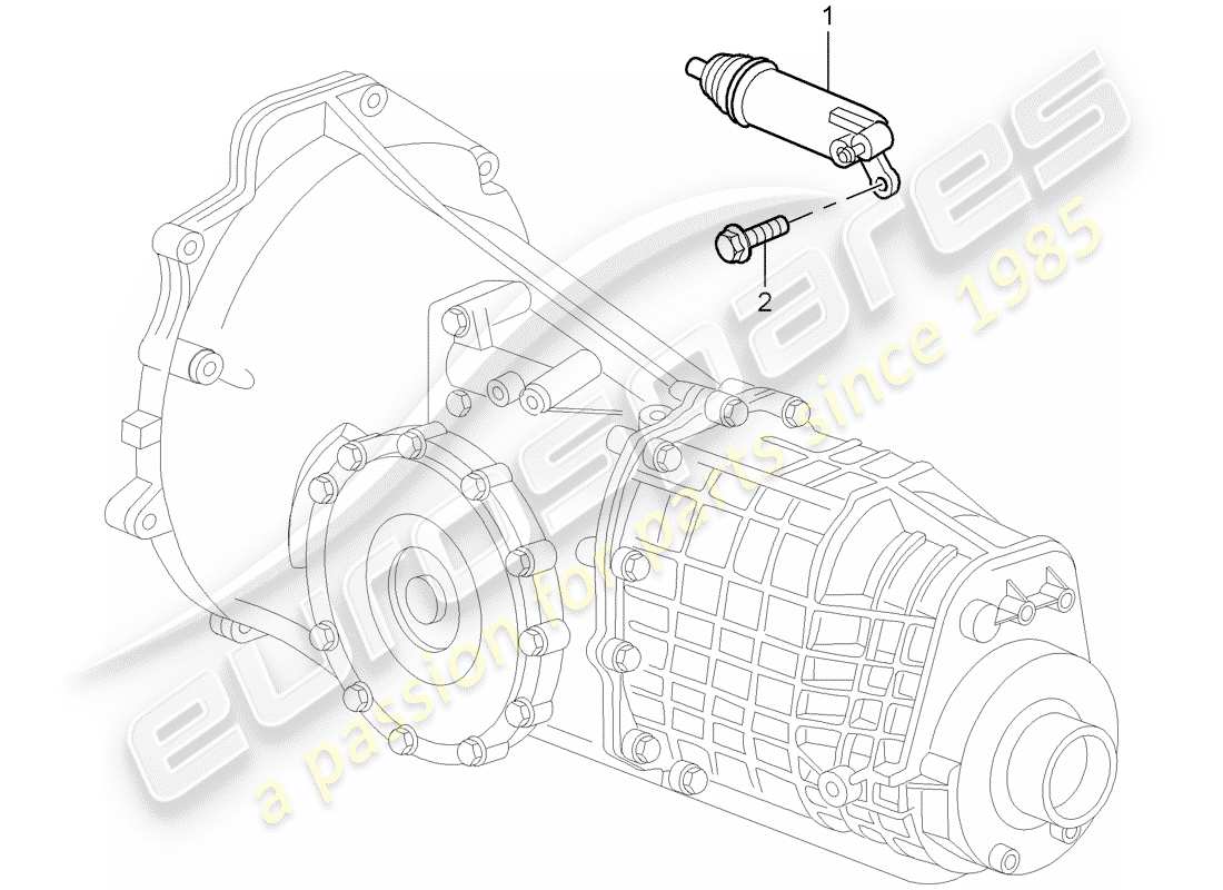 porsche boxster 986 (2004) hydraulic clutch - operation - d - mj 2000>> part diagram